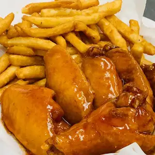 6 Buffalo/Honey BBQ 1/2 Wings