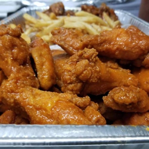 30 1/2 Wings Buffalo/Honey BBQ.