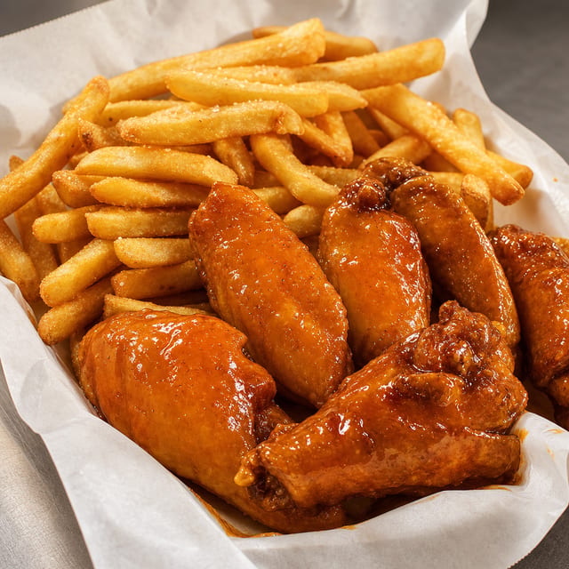 9 Buffalo/Honey BBQ 1/2 Wings.