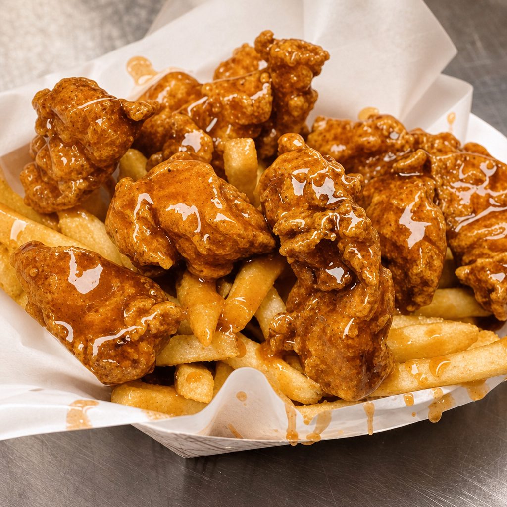 12 Pcs Boneless Wings with Fries.