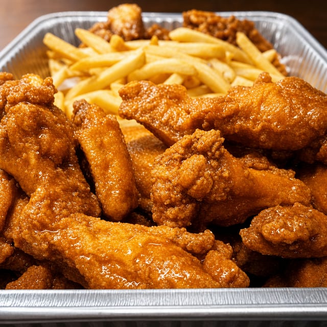 25 Buffalo/Honey BBQ 1/2 Wings.