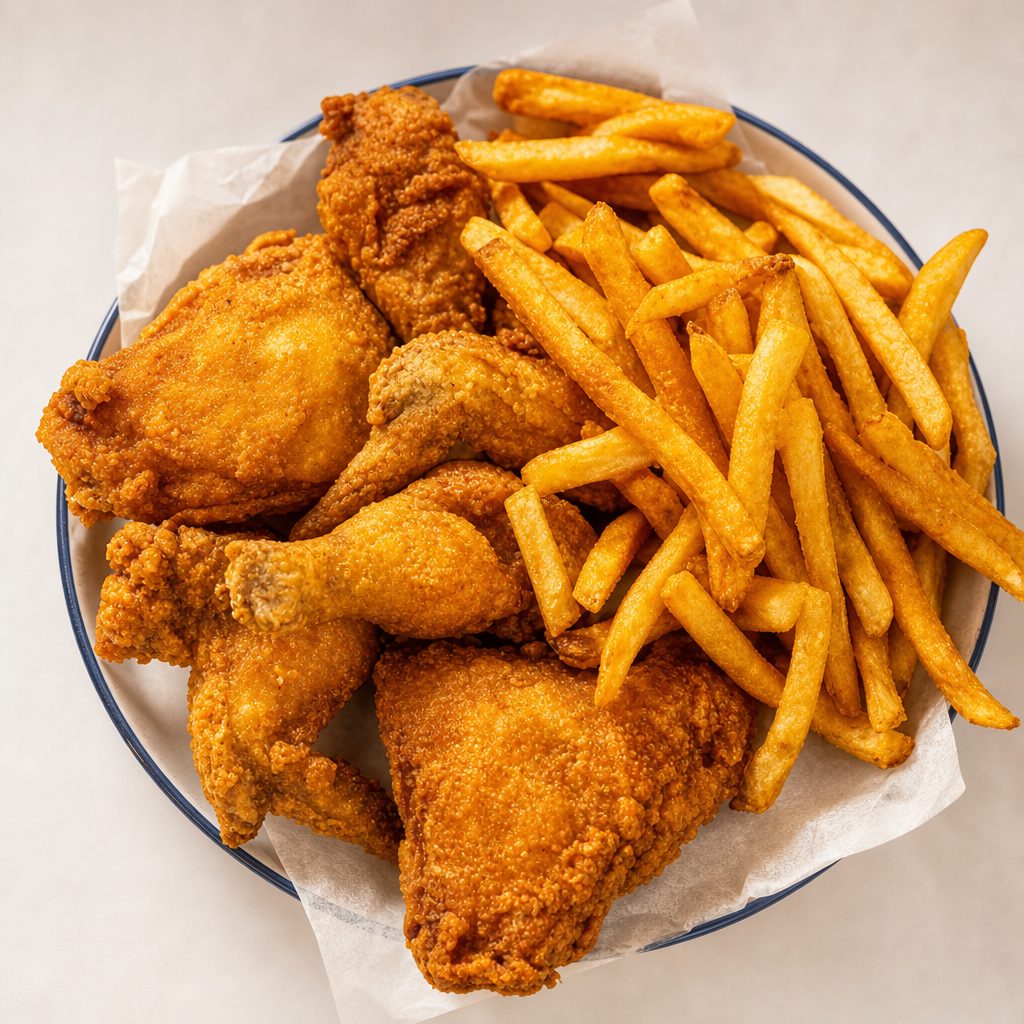 25 Pcs Mixed Legs, Thighs, & Wings (with Fries).