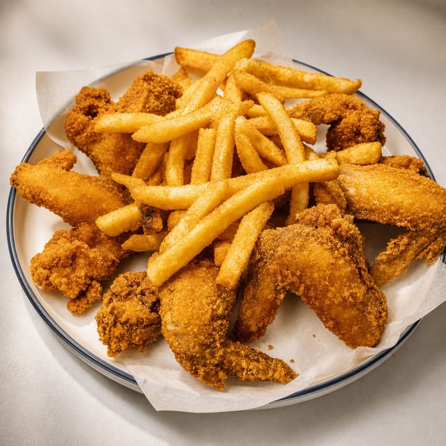 6 Wings & Fries.