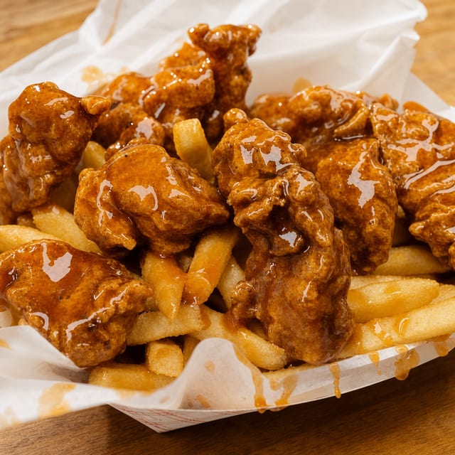 8 Pcs Boneless Wings with Fries.
