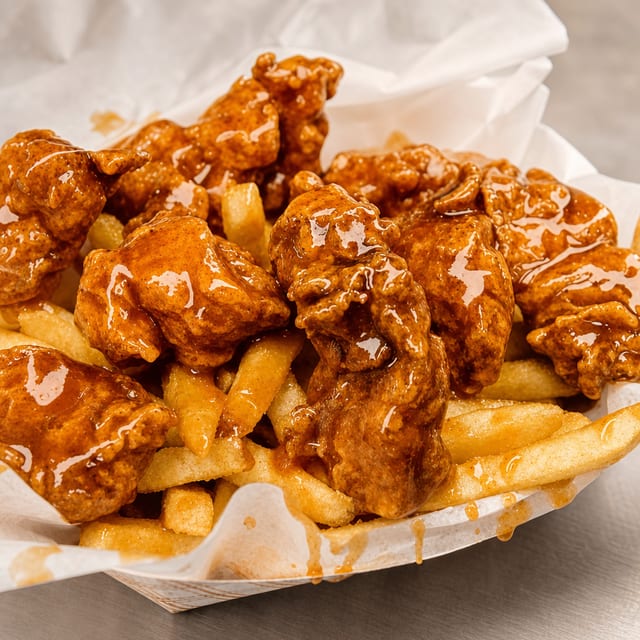 25 Pcs Boneless Wings with Fries.