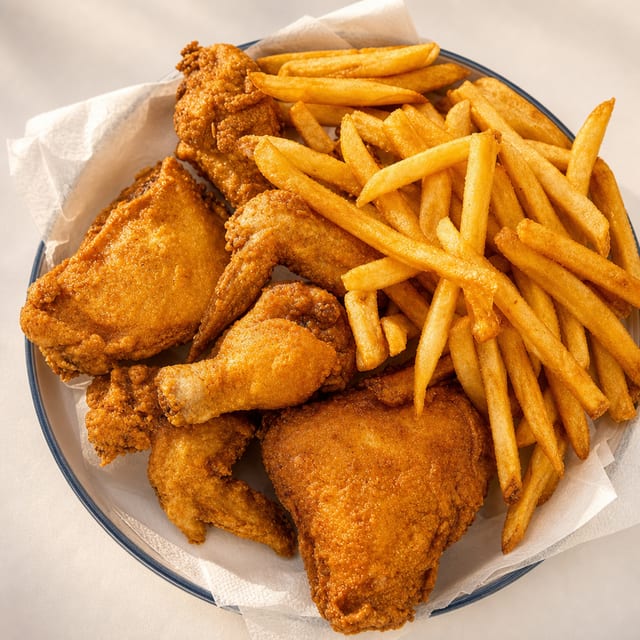 10 Pcs Mixed Legs, Thighs, & Wings (with Fries).