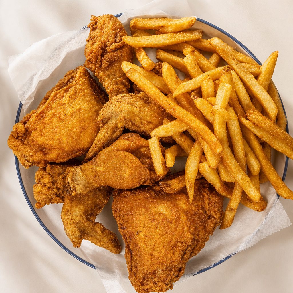 20 Pcs Mixed Legs, Thighs, & Wings (with Fries).
