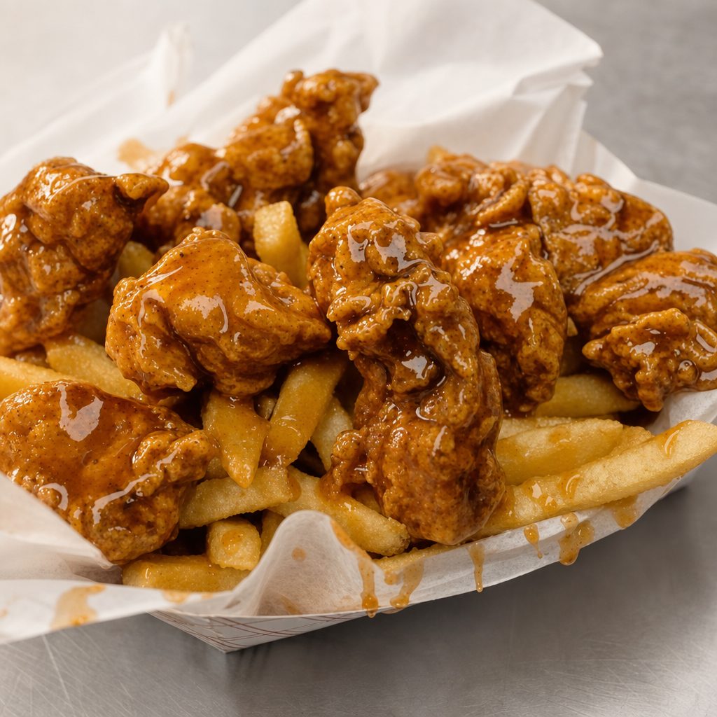 10 Pcs Boneless Wings with Fries.
