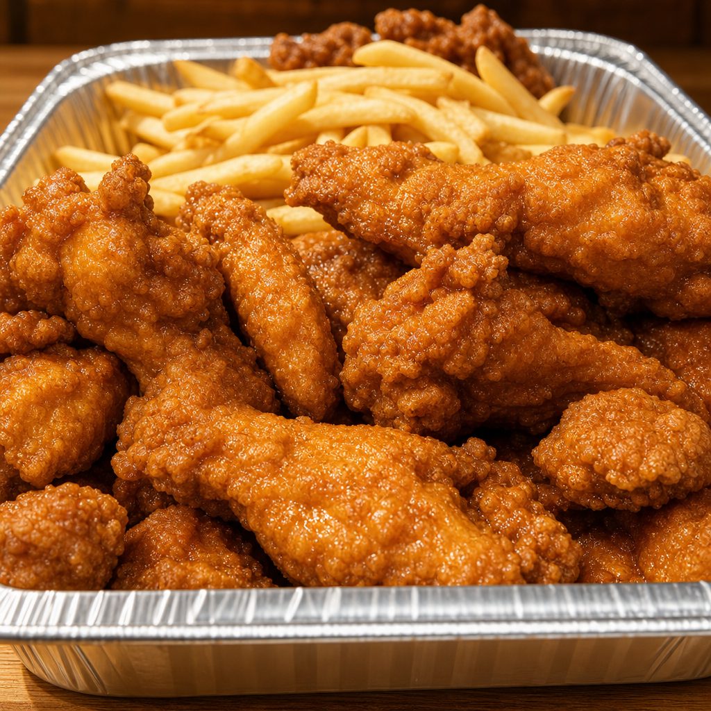 50 Buffalo/Honey BBQ 1/2 Wings.