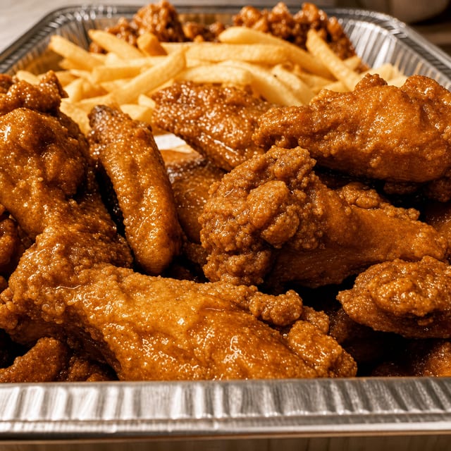 12 Buffalo/Honey BBQ 1/2 Wings.
