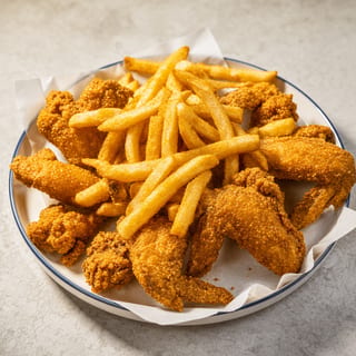 Wings (6 Pcs) & Fries